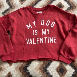 Girls Valentine Crop Sweatshirt